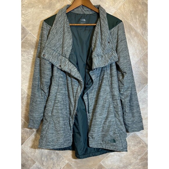 The North Face Jacket Women's Size M Green Long Pseudio Cowlneck Full Zip Puffer - Picture 4 of 13